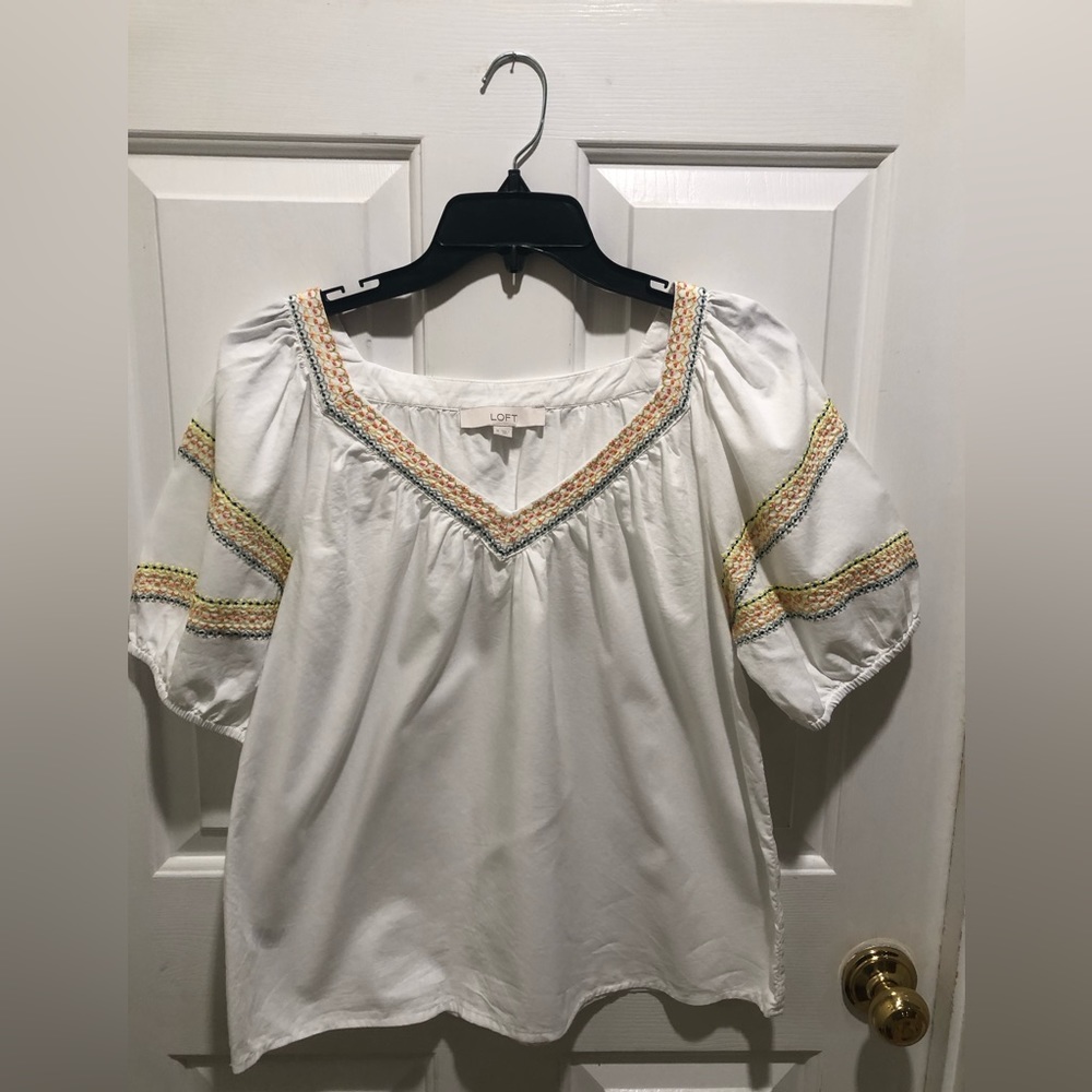 LOFT size M 100% cotton summer blouse